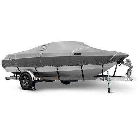 EEVELLE Boat Cover V HULL RUNABOUT Low or No Bow Rails w/ Outboard 28ft 6in L 102in W Charcoal SFVR28102B-CHL